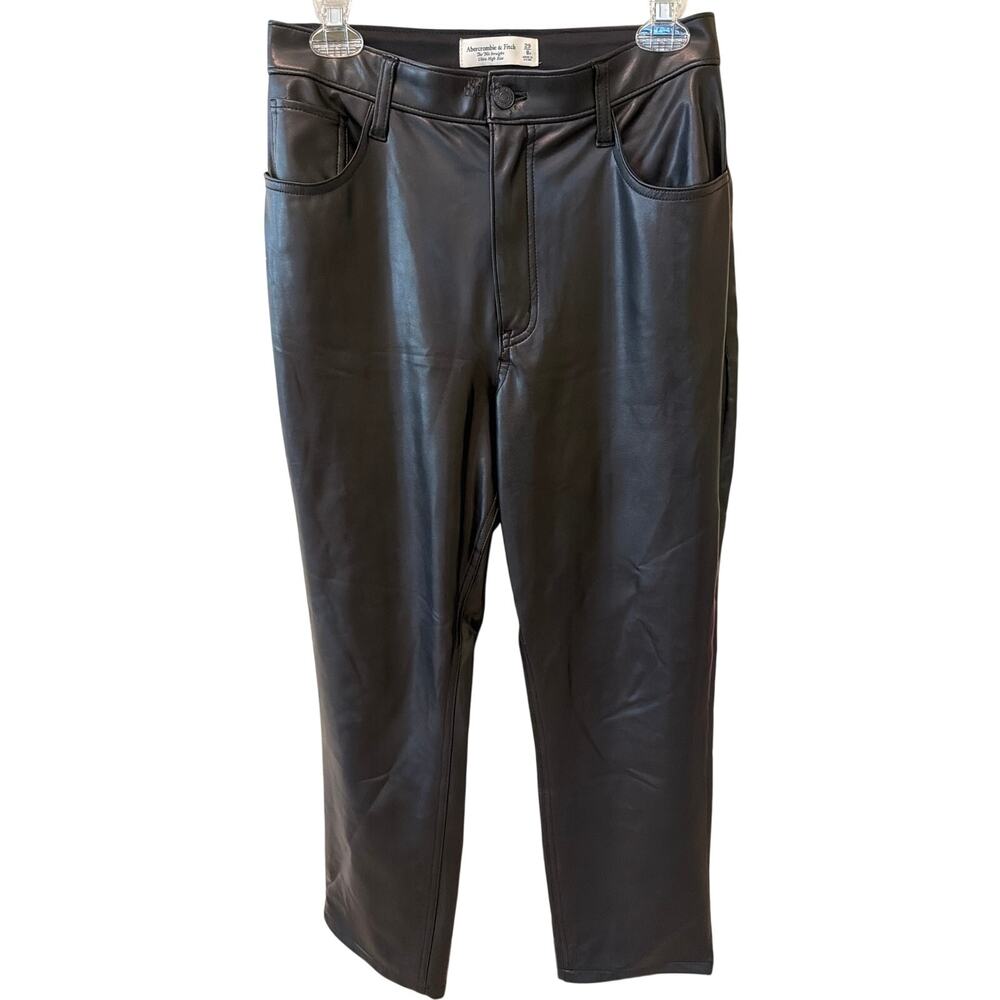 Abercrombie & Fitch Faux Leather Pants Womens Size 8 Short Black Edgy Whimsygoth